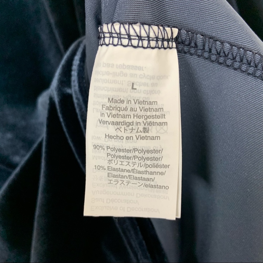 J Crew Mercantile Velvet Bodysuit Blue Large - Picture 3 of 5